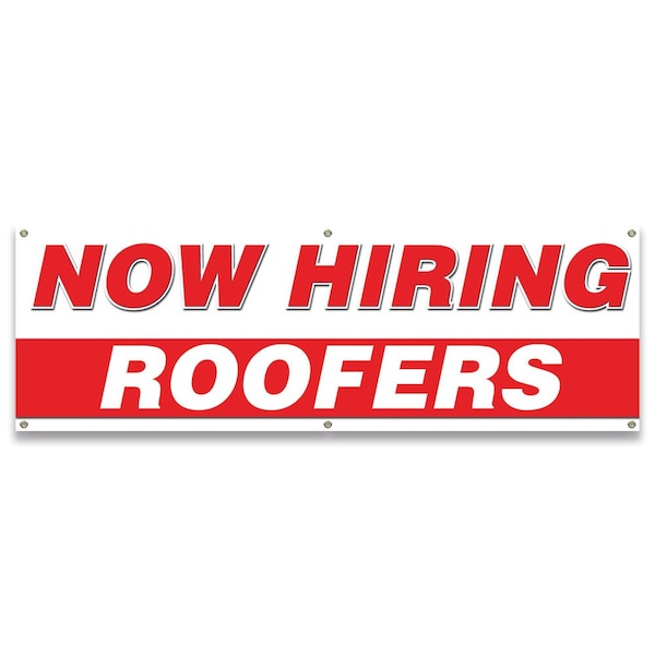 Signmission Now Hiring Roofers Banner Apply Inside Accepting Application Single Sided B-72-30298 - main